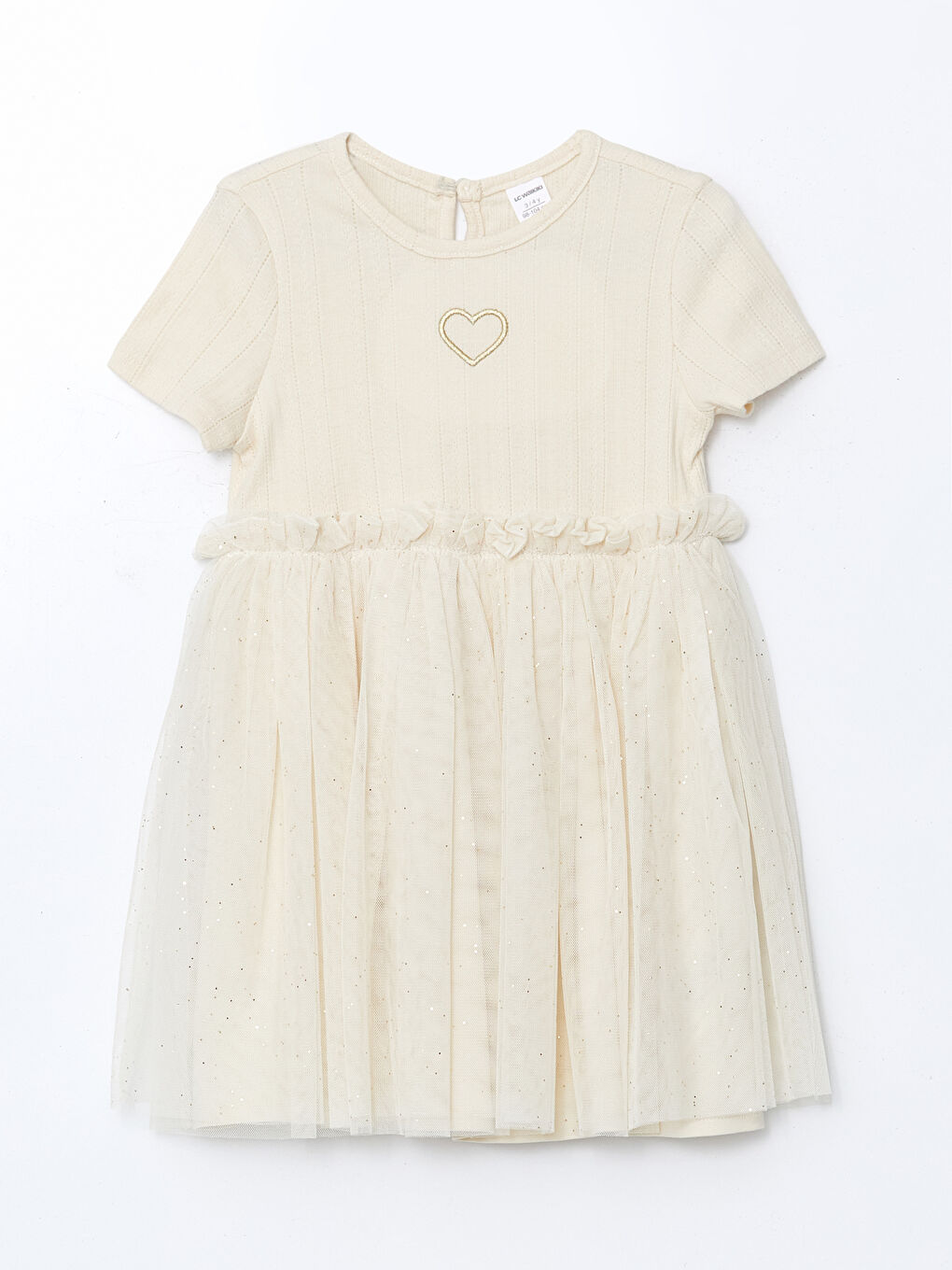 Embroidered Cotton Tulle Girl'S Dress -S59008Z1-FT0 Embroidered Cotton Tulle Girl'S Dress -S59008Z1-FT0