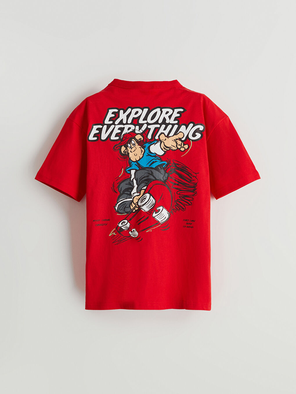 Crew Neck Nostalgic Monkey Printed Boy's T-Shirt -S59731Z4 Crew Neck Nostalgic Monkey Printed Boy's T-Shirt -S59731Z4