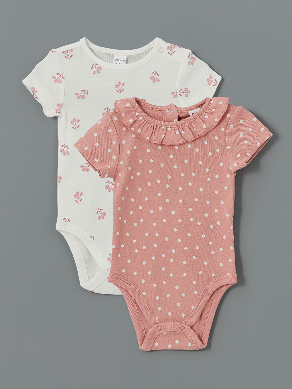 LC WAIKIKI Frilled Baby Girl Snap Bodysuit Piece Set -S5AO36Z1