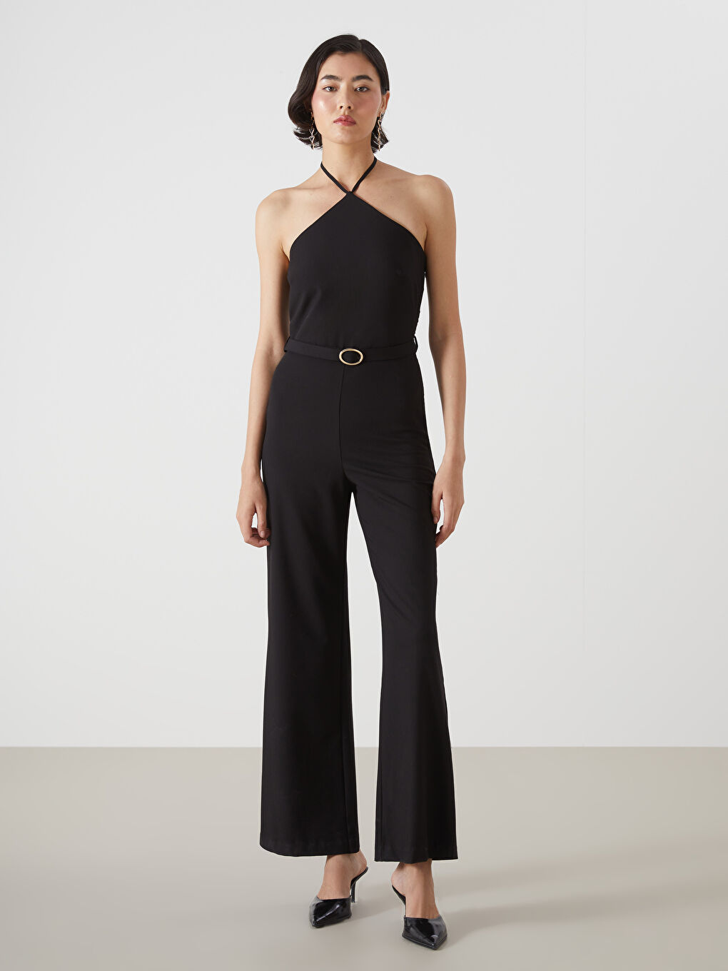 ひな Halter Neck Crepe Women's Jumpsuit -S5BH87Z8-CVL - S5BH87Z8