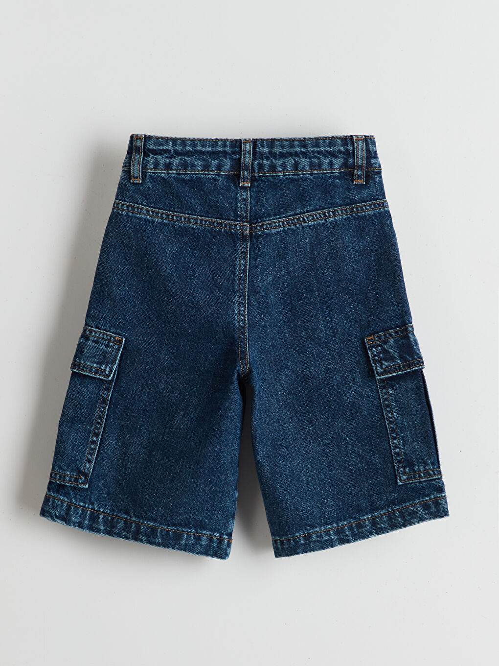 LC WAIKIKI Girls' Cargo Denim Shorts with Adjustable Elastic