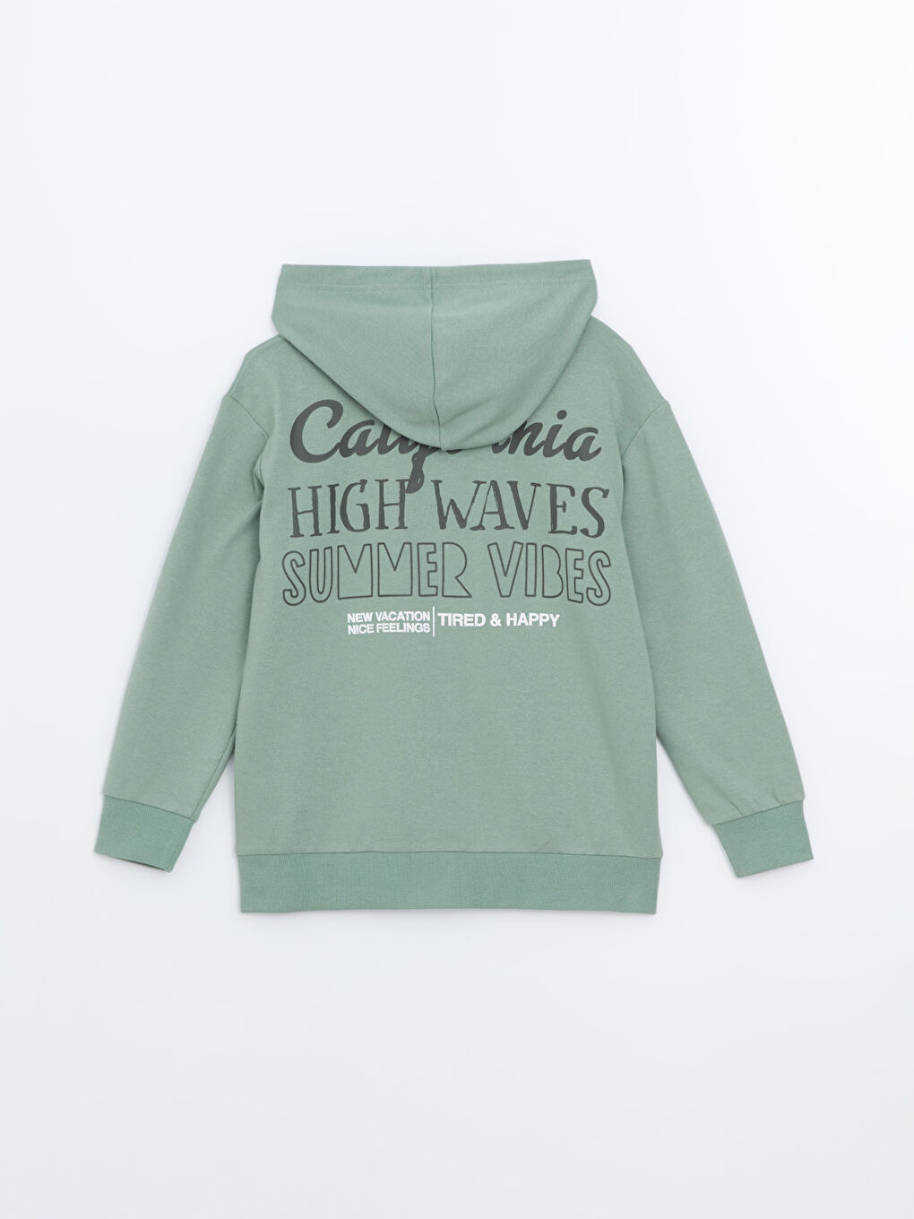 Hooded California Printed Boys Zippered Sweatshirt -S5CJ28Z4