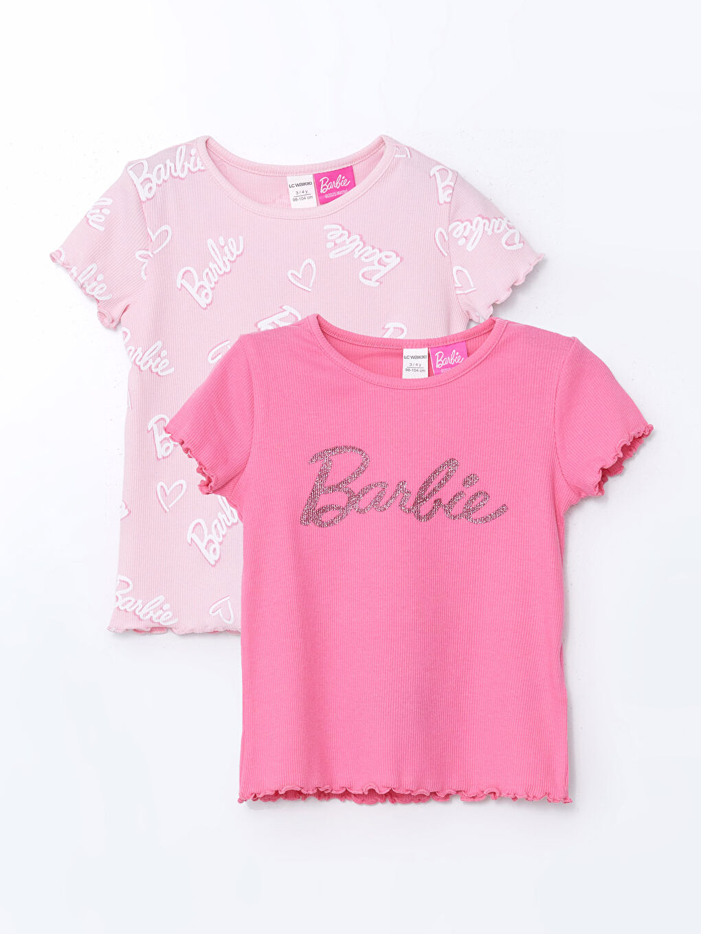 品揃え豊富で Crew Neck T Girl Baby Ruffle Cotton Combed Printed Barbie トップス