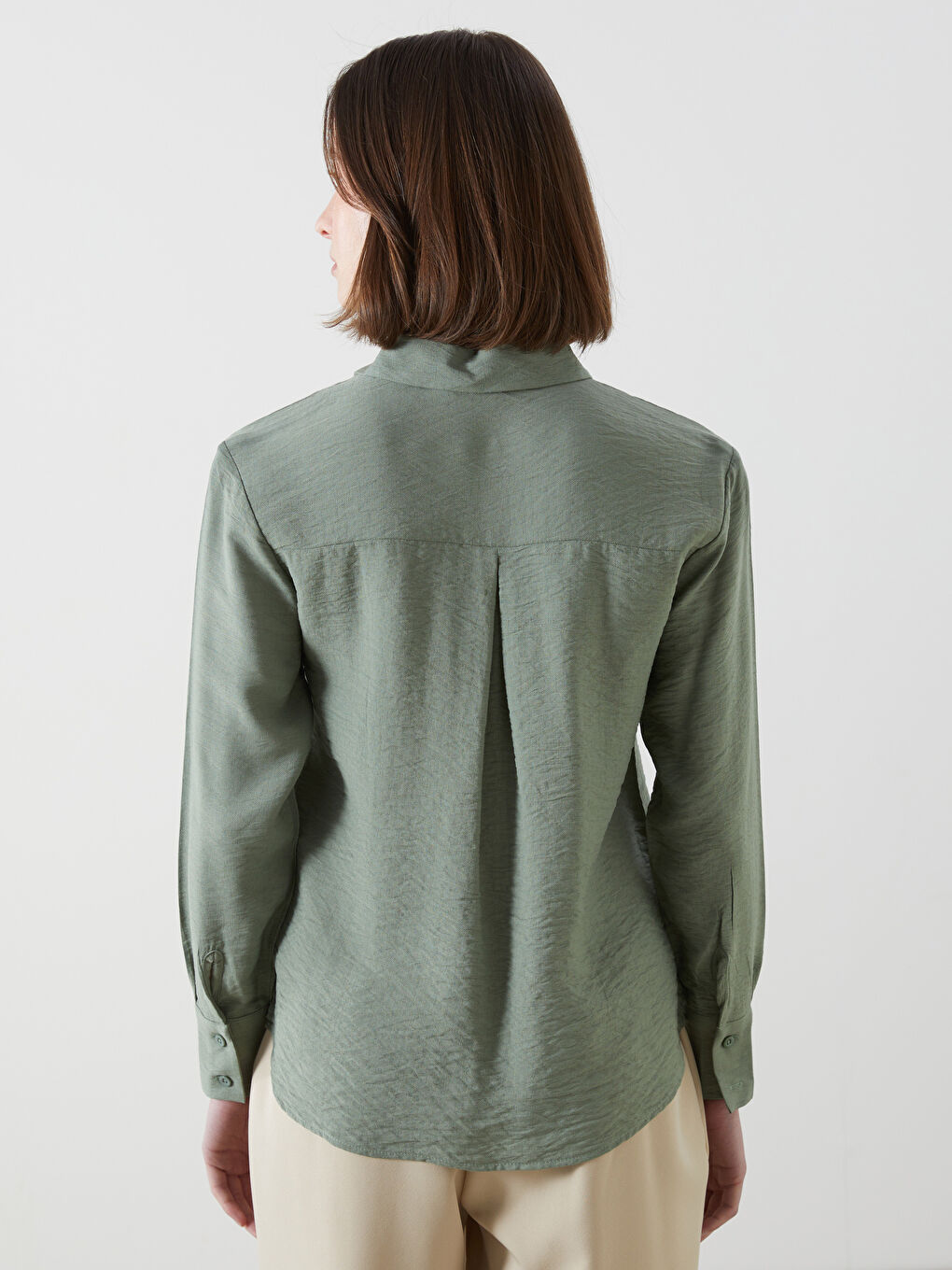 Loose Fit Dobby Women's Shirt -S5ET76Z8-GZA - S5ET76Z8-GZA