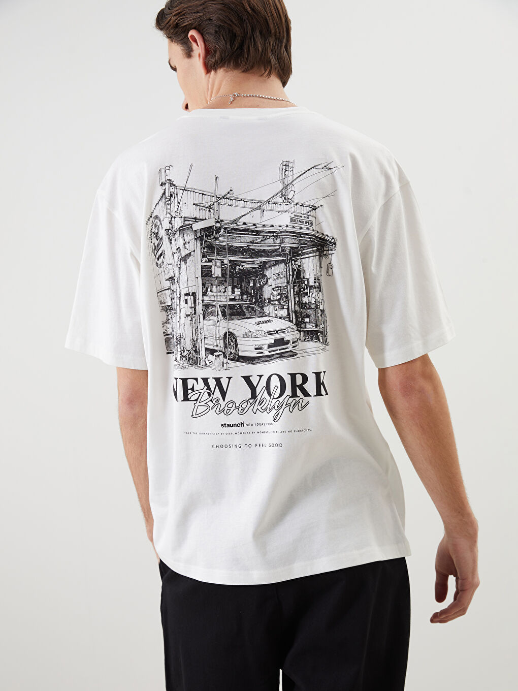 XSIDE Crew Neck New York Printed Jersey Men's T-Shirt