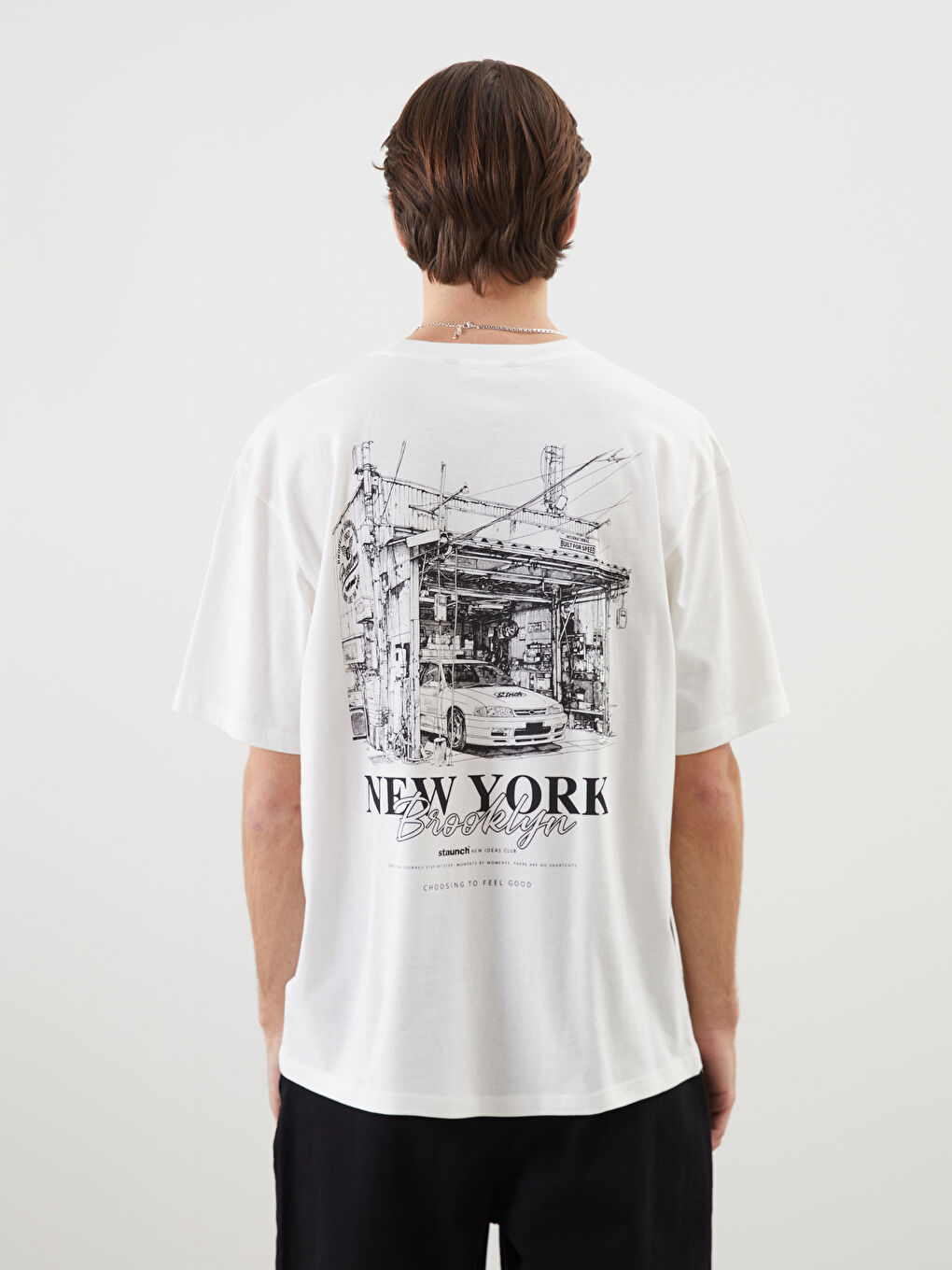 XSIDE Crew Neck New York Printed Jersey Men's T-Shirt