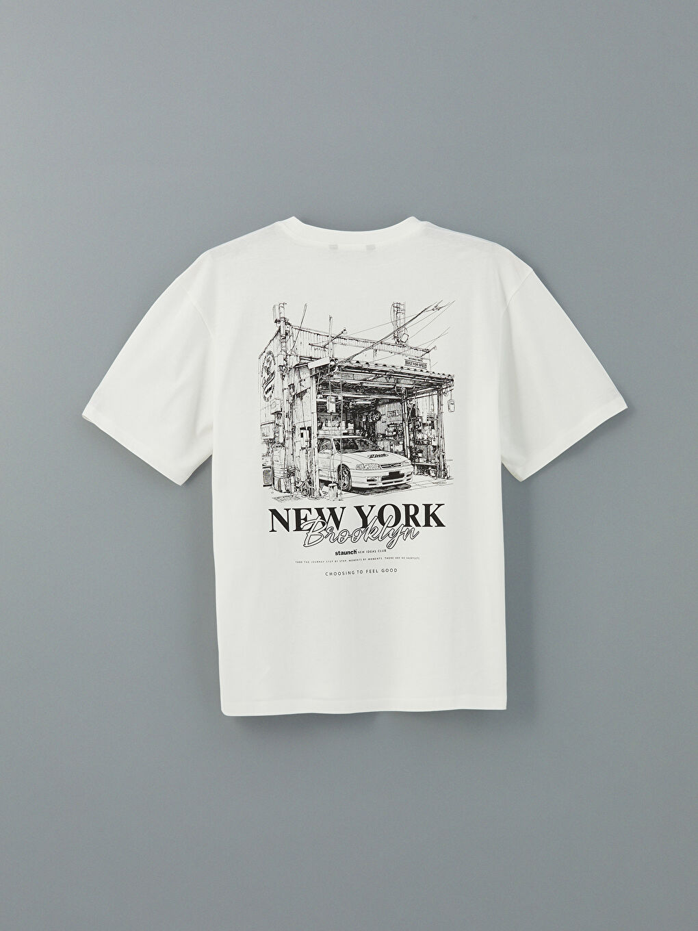 【side service】VTG NY T-SHIRT 全３色 ユニセックス XSIDE Crew Neck New York Printed Jersey Men's T-Shirt