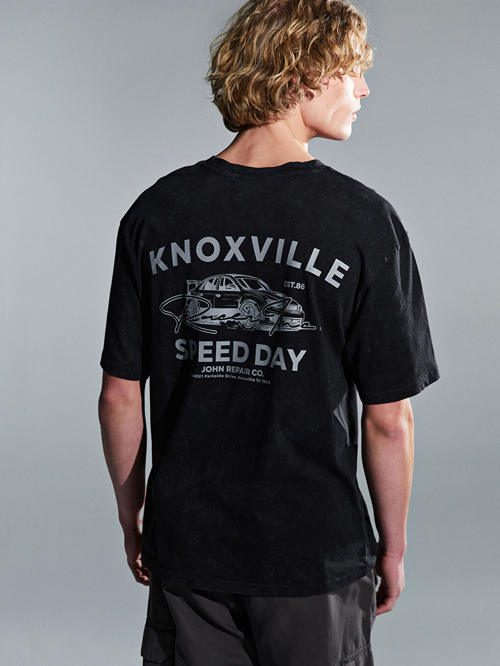 Crew Neck Printed Men's T-Shirt -S5FE52Z8-HGG - S5FE52Z8-HGG