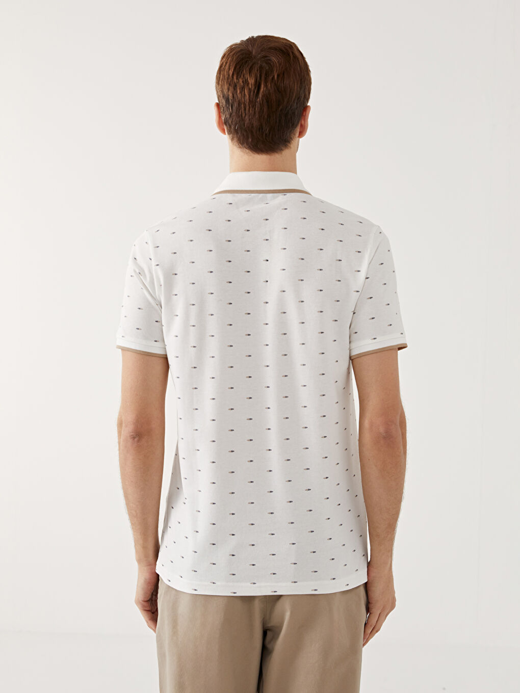 Polo Neck Short Sleeve Patterned Pike Men's T-shirt Polo Neck Short Sleeve Patterned Pike Men's T-shirt
