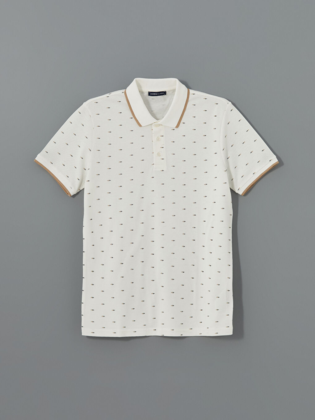 Polo Neck Short Sleeve Patterned Pike Men's T-shirt Polo Neck Short Sleeve Patterned Pike Men's T-shirt