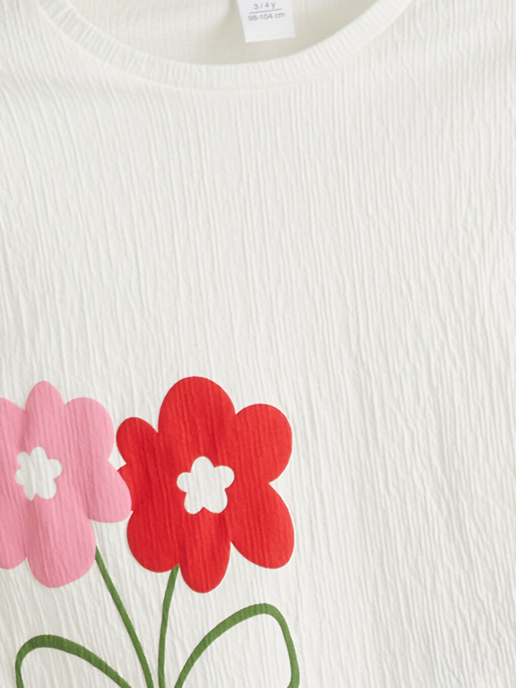 LC WAIKIKI Crew Neck Floral Ruffled Girls' T-Shirt -S5GK98Z1-JYX