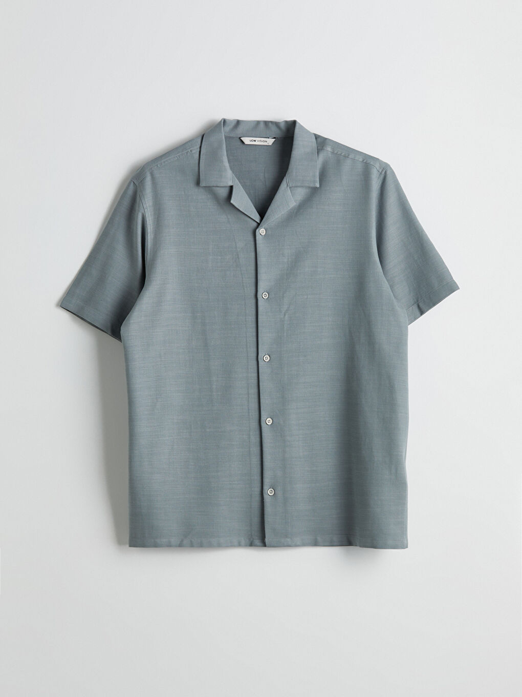 LC WAIKIKI Звичайний крій Сорочка з коротким рукавом виглядом льону для чоловіків -S5IO54Z8-DGP