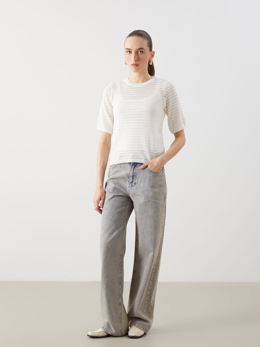 LC WAIKIKI Crew Neck Hole-Knitted Women's Knitwear Sweater -S5KE21Z8-R9J