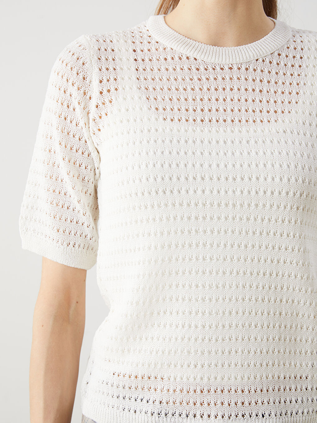 LC WAIKIKI Crew Neck Hole-Knitted Women's Knitwear Sweater -S5KE21Z8-R9J