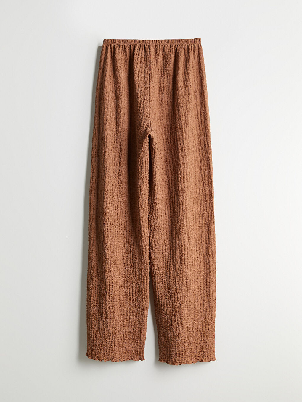 Elastic Waist Textured Women's Trousers -S5L622Z8-GTU