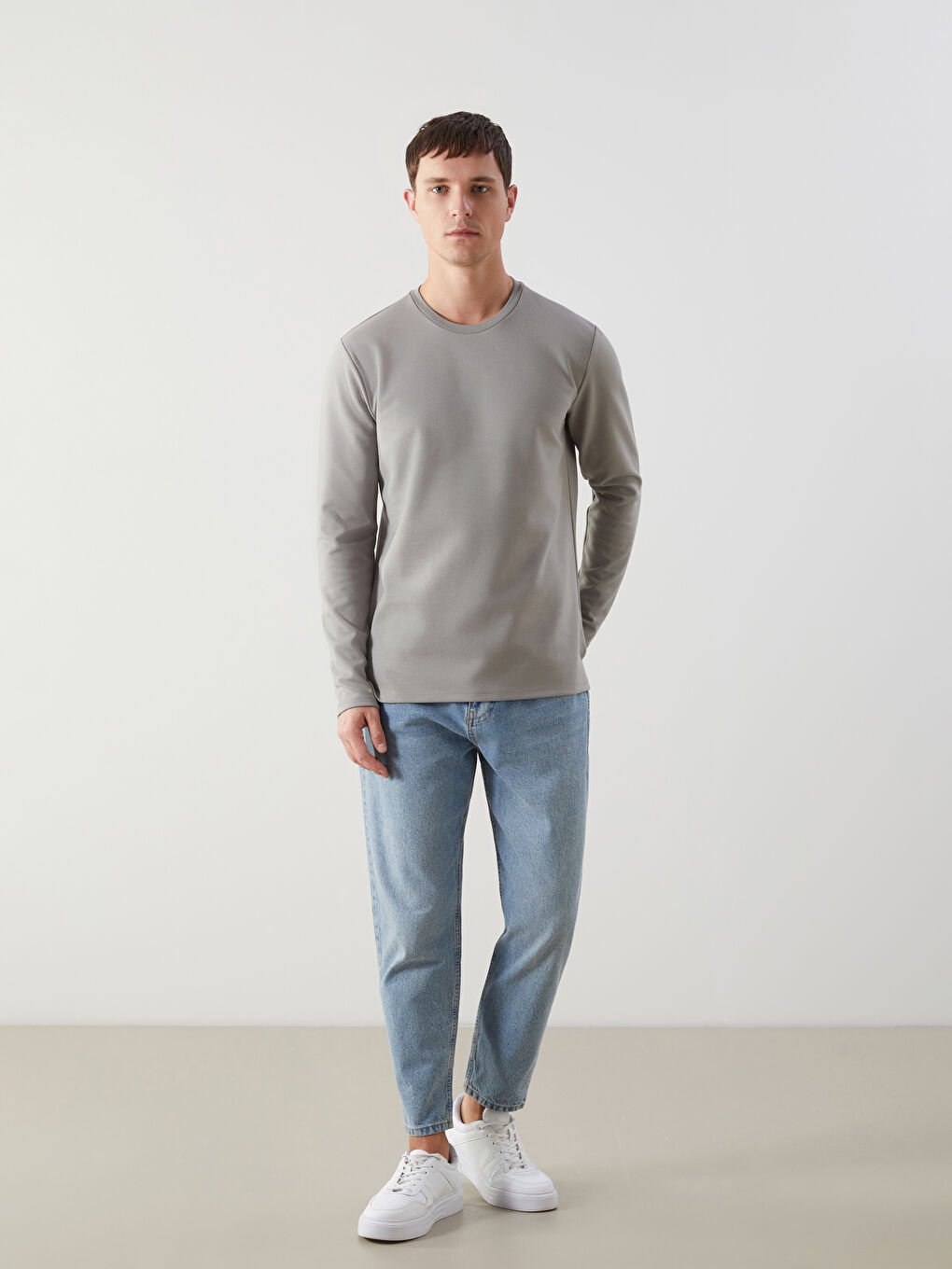 Crew Neck Long Sleeve Men's Sweatshirt -S5LN65Z8-ZC5