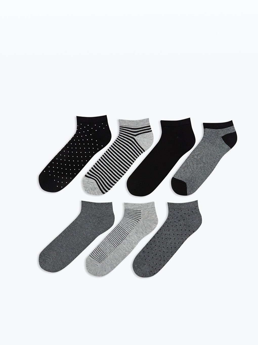Patterned Men's Booties Socks 7 Pieces -S5M396Z8-K00