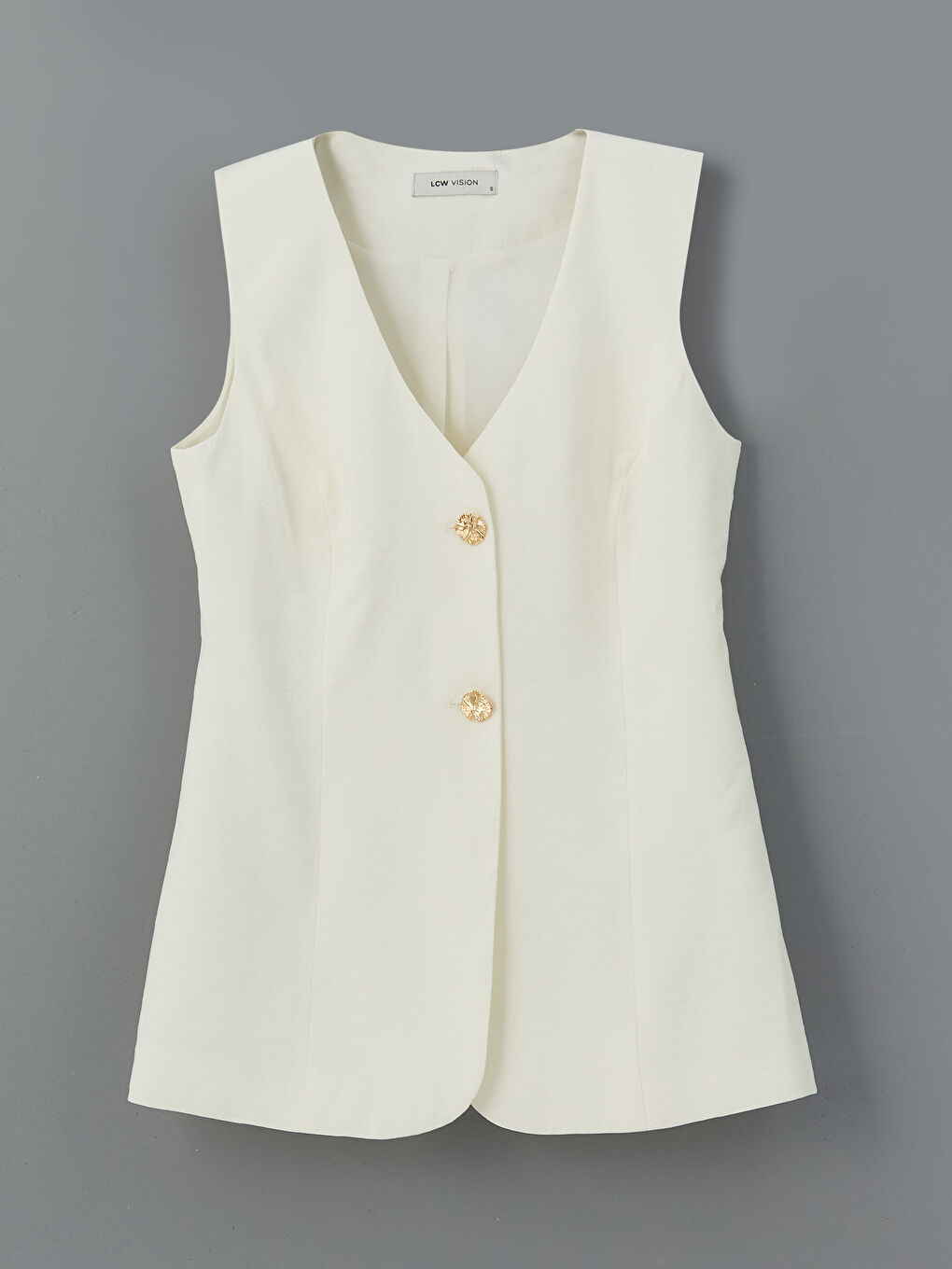 【WOOHWA】CLASSIC STRAIGHT SLIT SK LC WAIKIKI V Neck Modal Blend Women's Classic Waistcoat