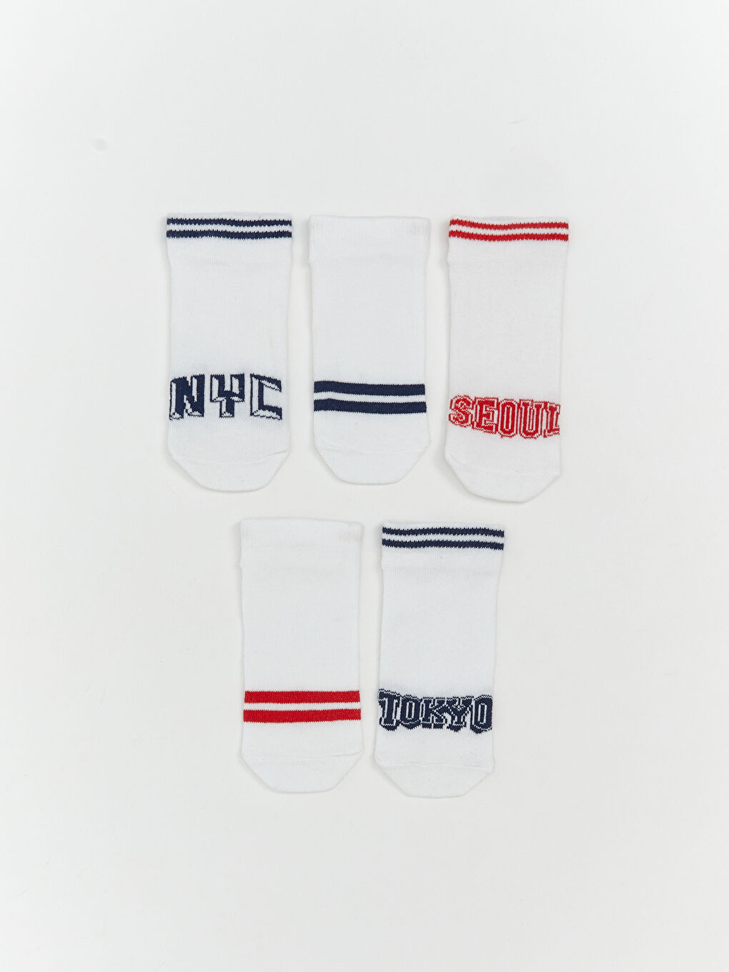 Patterned Boys Trainer Socks 5 Pack -S5QU95Z4-K00 - S5QU95Z4