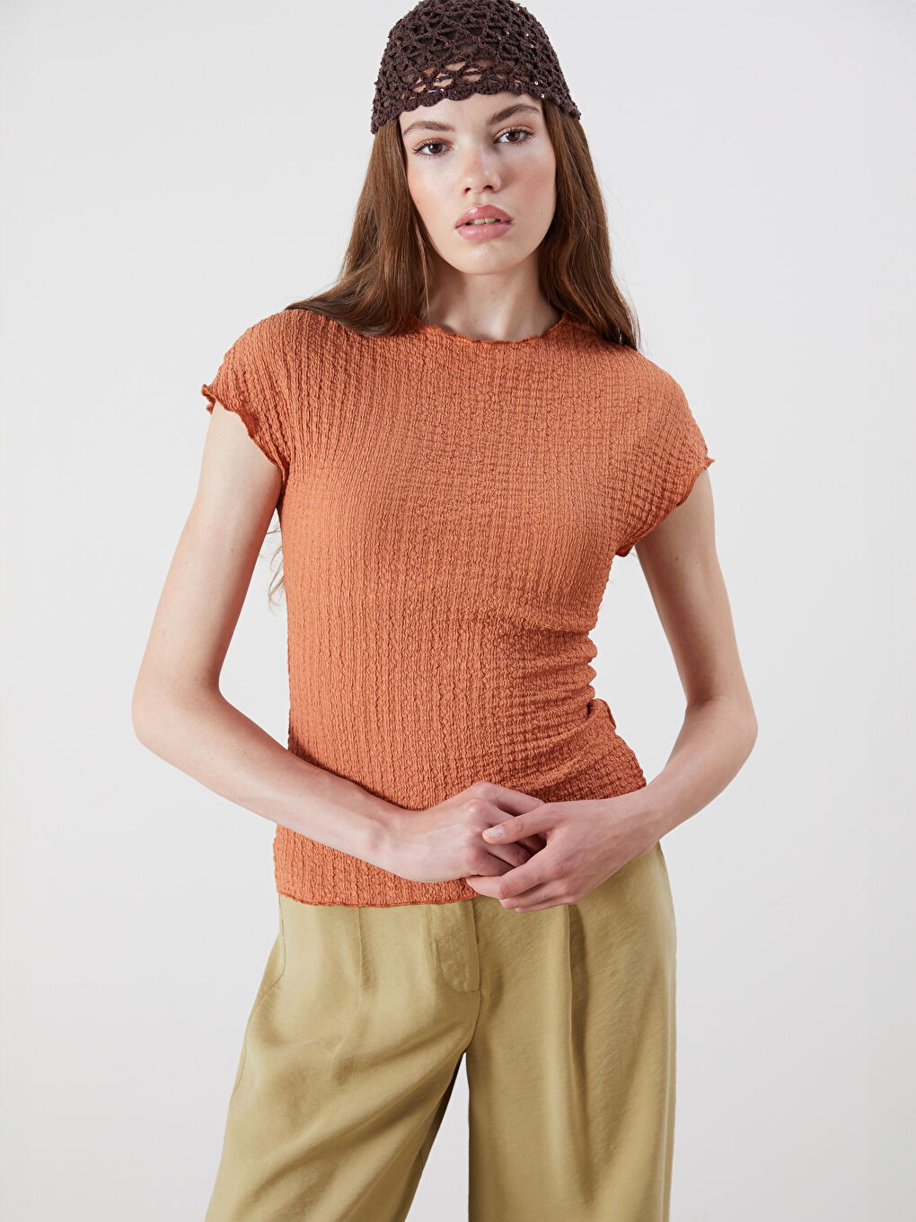 LC WAIKIKI Funnel Neck Textured Women's Body -S5R260Z8-L5S