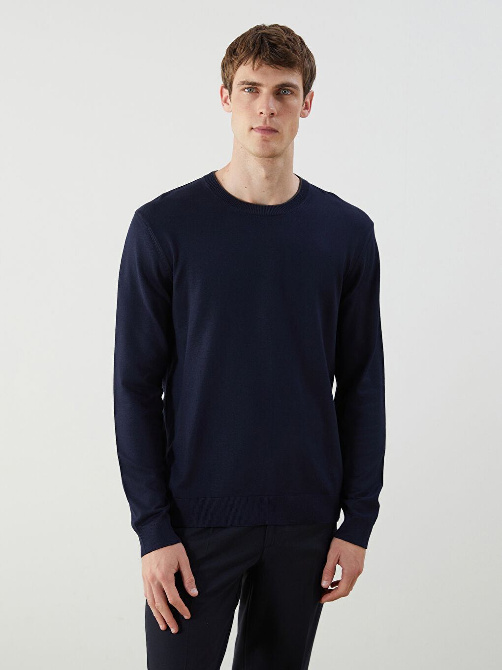 SOUTHBLUE Crew Neck Long Sleeve Men's Tricot Sweater -W53048Z8-RFH