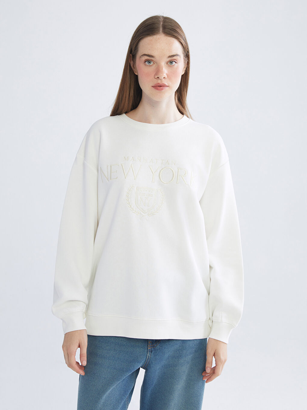 LC WAIKIKI Woman ECRU Sweatshirt -W5EU49Z8-R9J - W5EU49Z8-R9J - LC