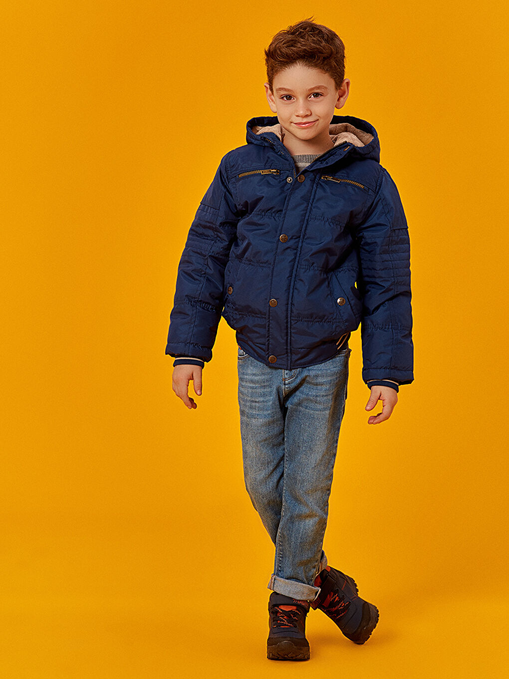 Boys navy cheap padded coat