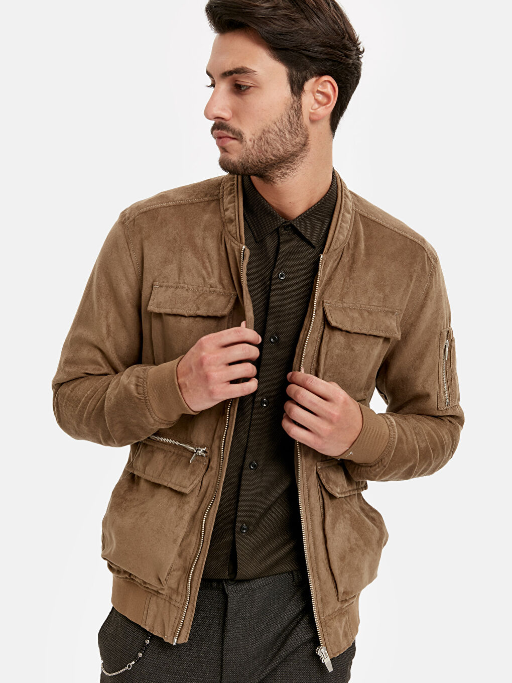 Faux leather short jacket best sale