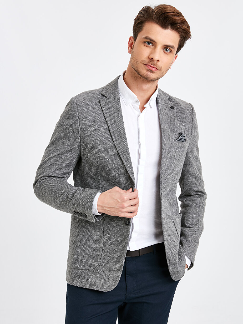 Grey blazer jacket sale