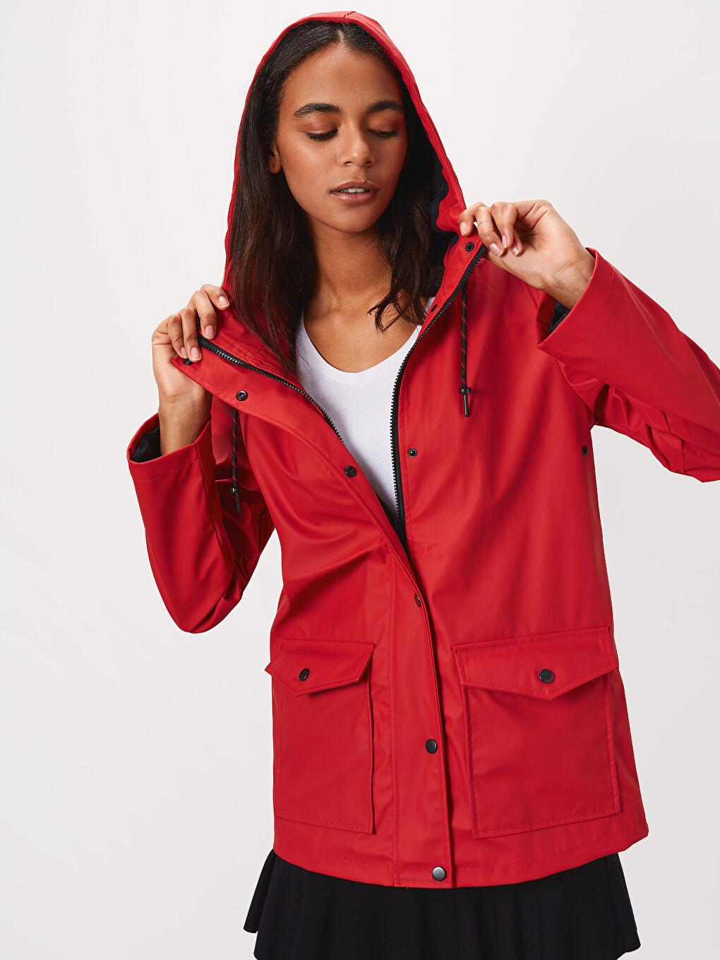 red raincoat womens