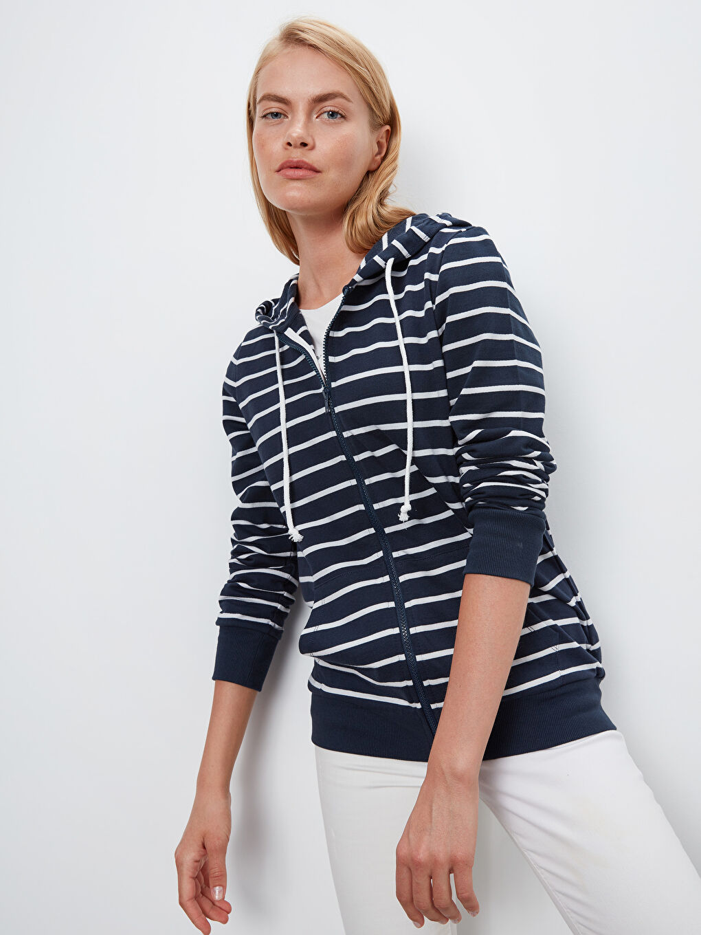 Hooded Sweatshirt Fabric Women's Sports Cardigan 9WG250Z8LGS