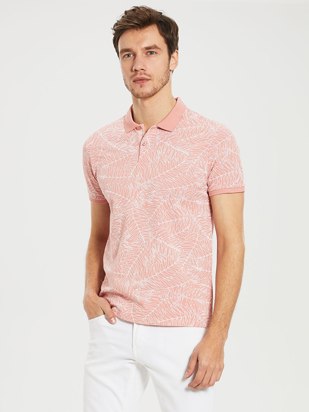 Mercan Polo Yaka Kisa Kollu Pike Tisort Lc Waikiki