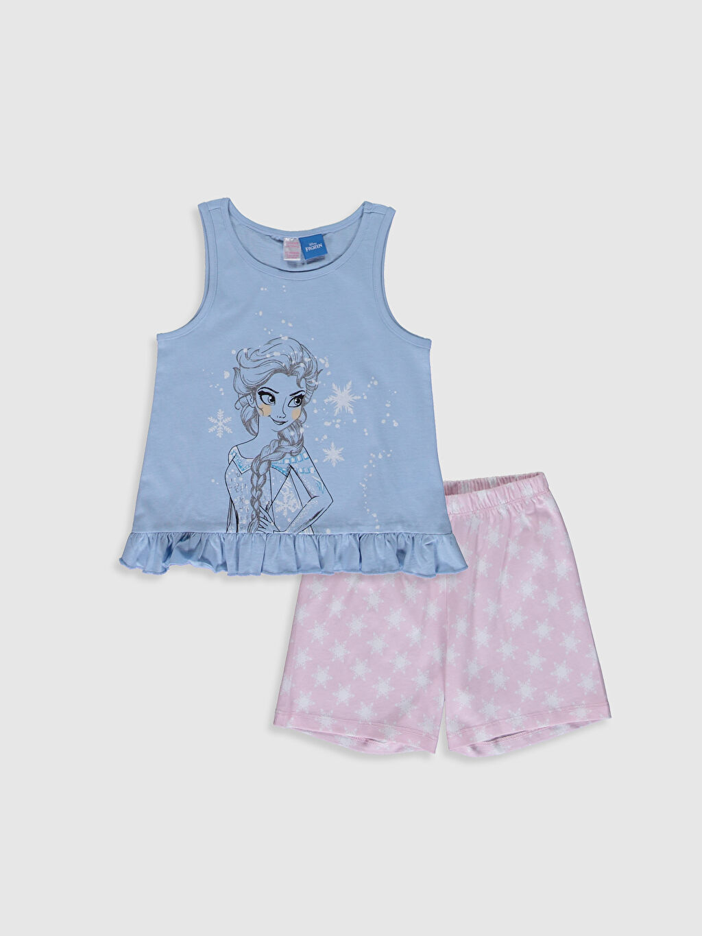 Modalite Net Lcw Kiz Cocuk Elsa Baskili Pamuklu Pijama Takimi