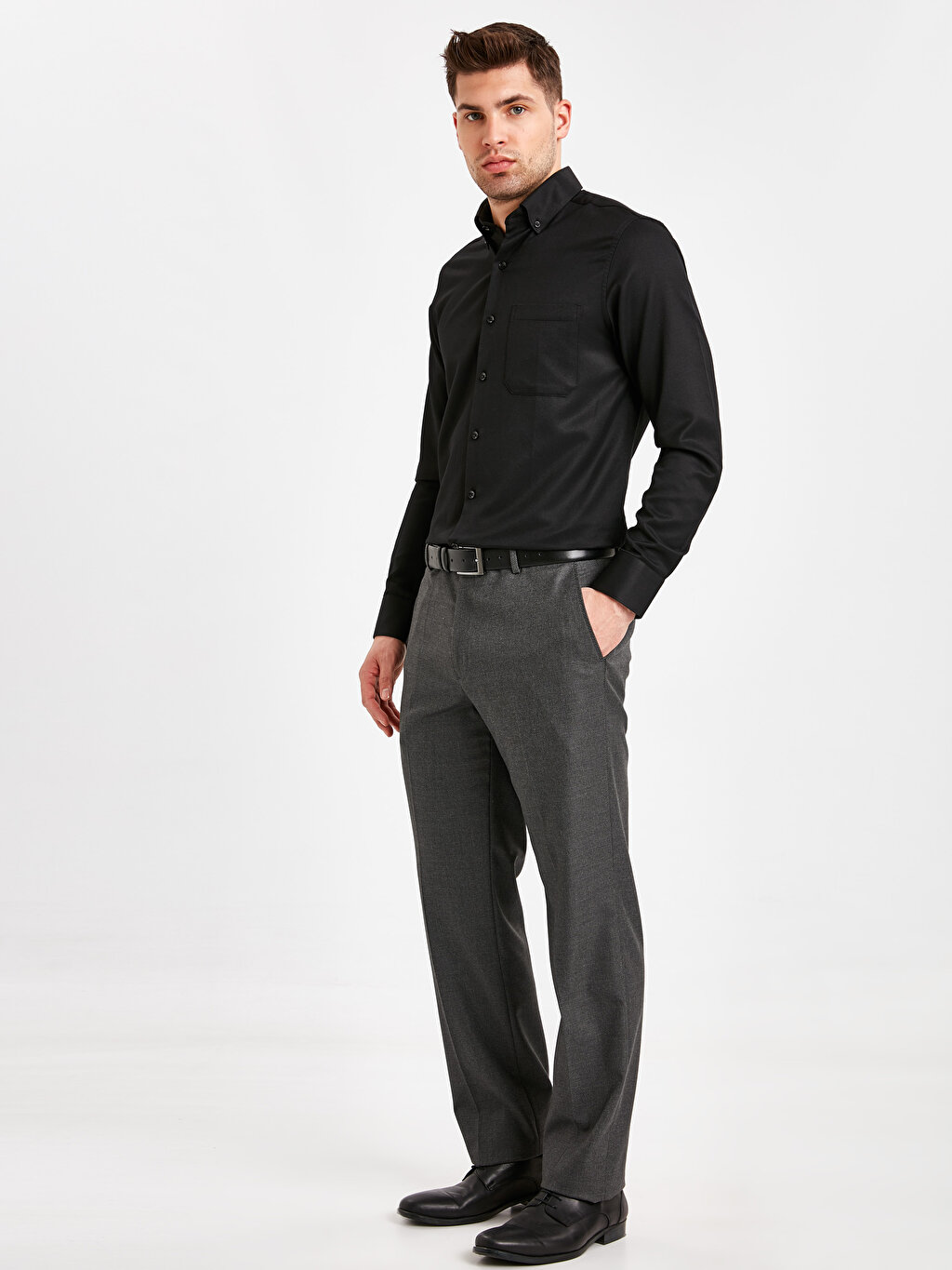 LCW Slim Fit Dokulu Takım Elbise Pantolonu. 2