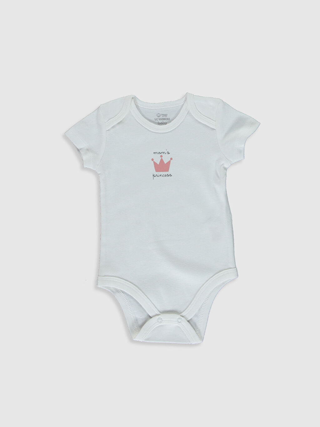 Pembe LCW GREEN Bisiklet Yaka Baskılı Pamuklu Kız Bebek