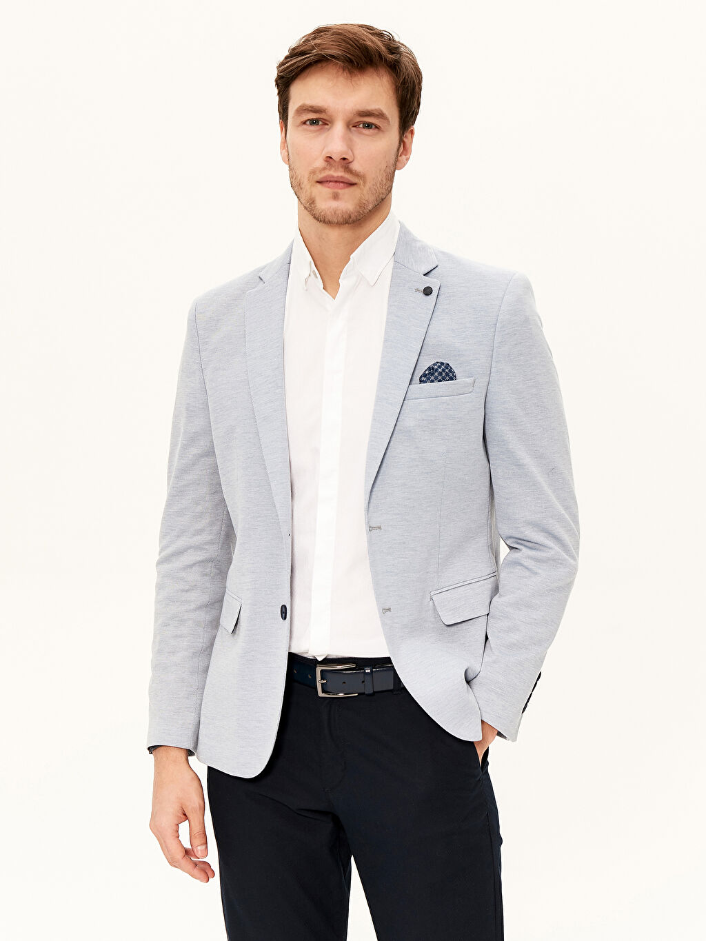 Mavi Dar Kalıp Erkek Blazer Ceket LC Waikiki Mavi Dar Kalıp Erkek Blazer Ceket LC Waikiki