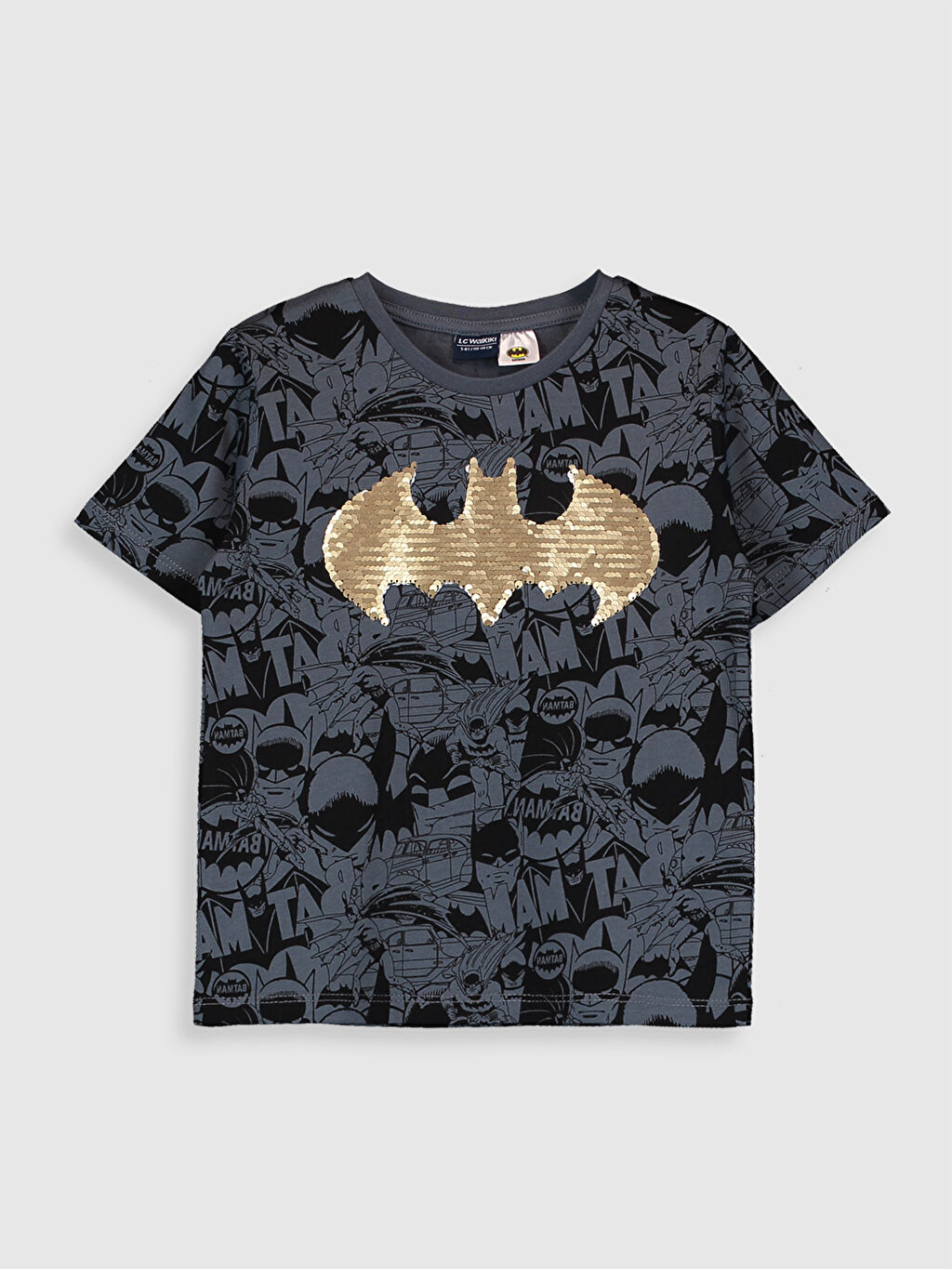 Antrasit Erkek Cocuk Cift Yonlu Payetli Batman Tisort Lc Waikiki