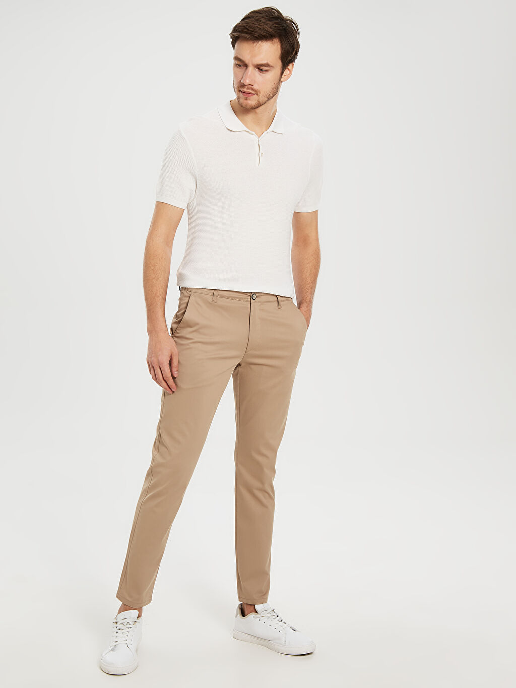 Bej Dar Kalip Gabardin Chino Pantolon Lc Waikiki
