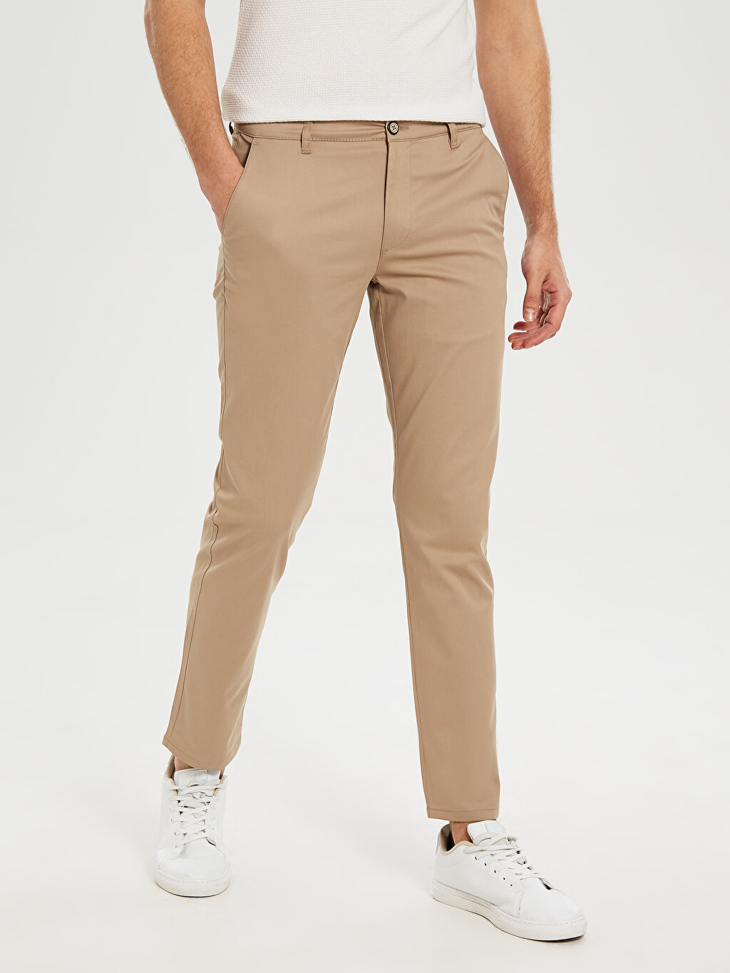 Bej Dar Kalip Gabardin Chino Pantolon Lc Waikiki