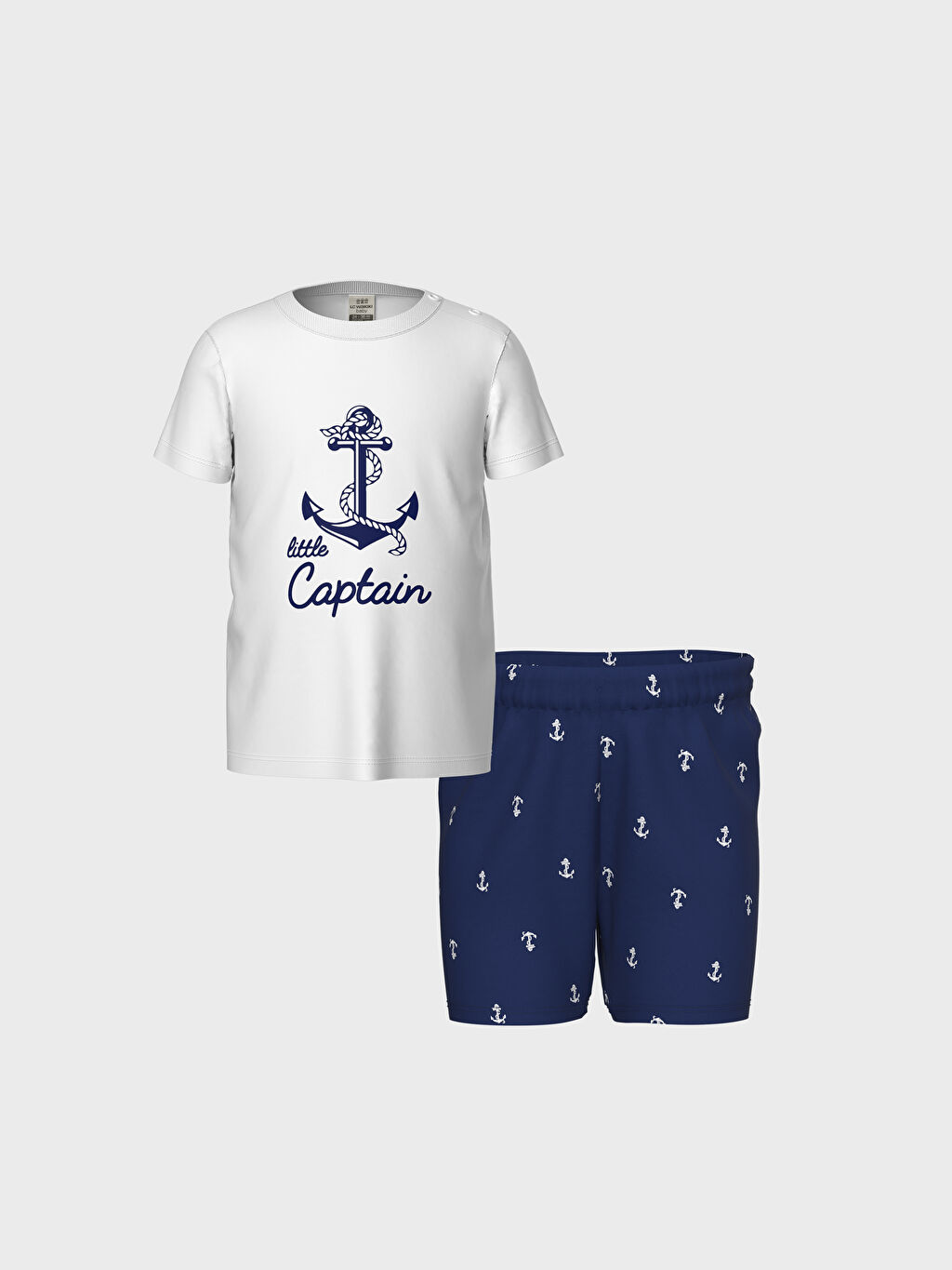 Beyaz Erkek Bebek Baskili Pamuklu Pijama Takimi Lc Waikiki