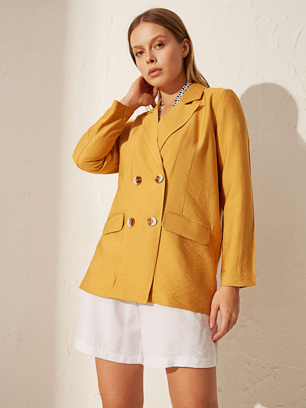 Sari Dokulu Kumastan Blazer Ceket Lc Waikiki