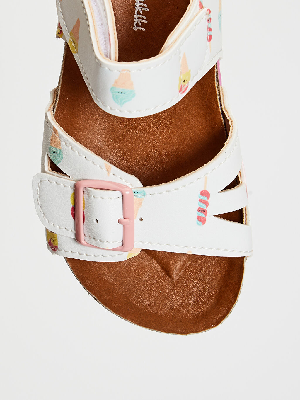 Beyaz Beyaz Kız Bebek Toka Detaylı Cırt Cırtlı Sandalet