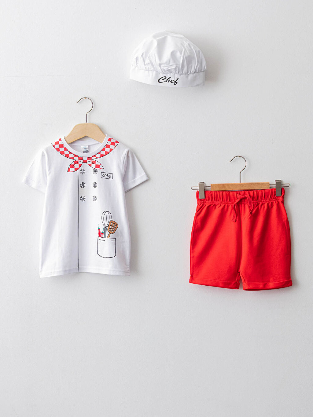 Beyaz Bisiklet Yaka Kısa Kollu Baskılı Pamuklu Erkek Bebek