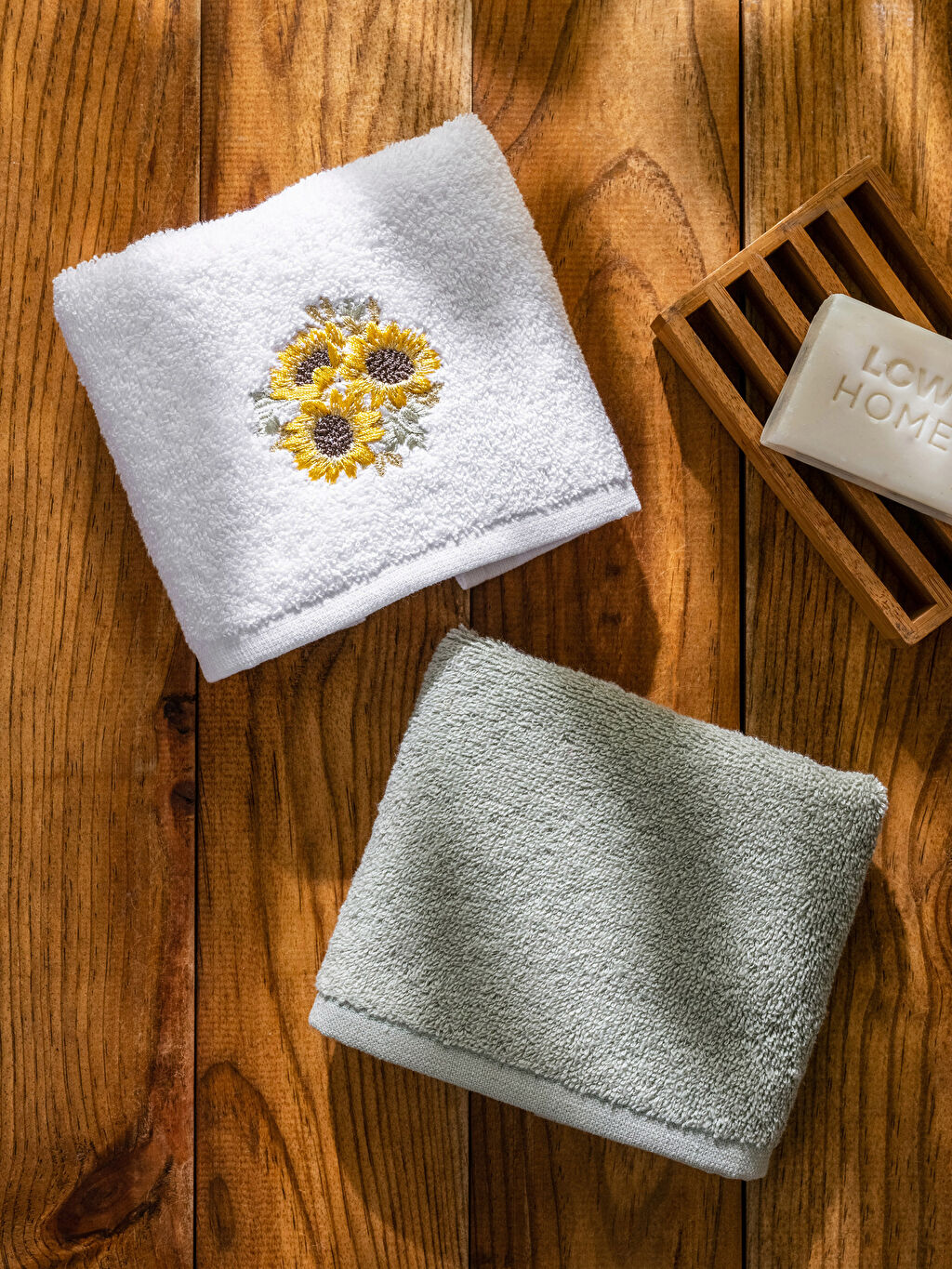 Embroidered Cotton Hand Towel 2 Pack 30x50 Cm S3FV60Z8J5E S3FV60Z8