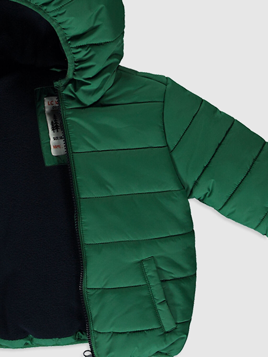Yeşil Erkek Bebek Kapüşonlu Fermuarlı Mont LC Waikiki