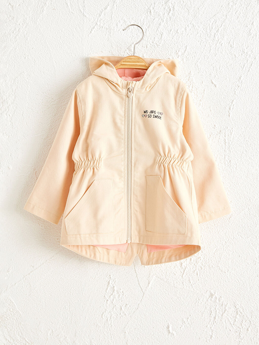 Bej Kız Bebek Fermuar Kapamalı Kaban LC Waikiki