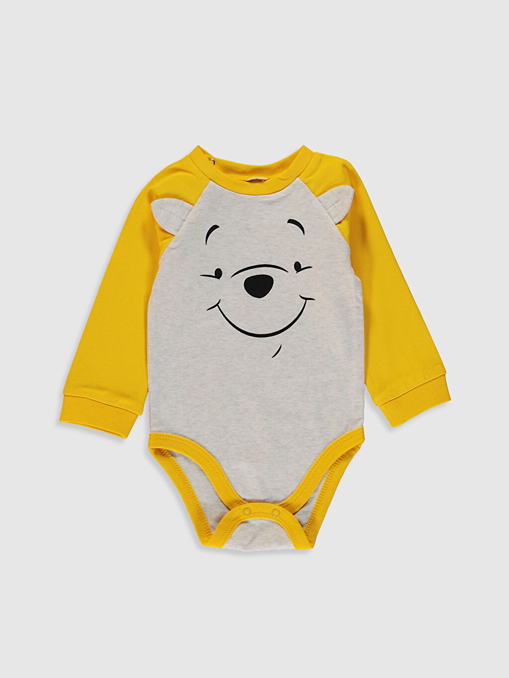 Sarı Erkek Bebek Winnie the Pooh Baskılı Takım 3�lü LC