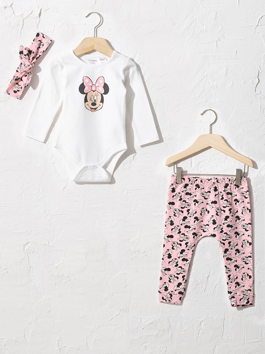 Ekru Kiz Bebek Minnie Mouse Takim 3 Lu Lc Waikiki