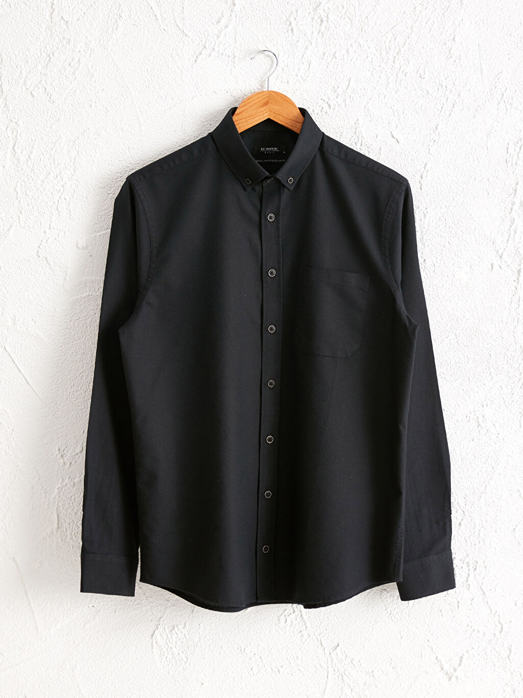 Siyah Regular Fit Uzun Kollu Oxford Gomlek Lc Waikiki