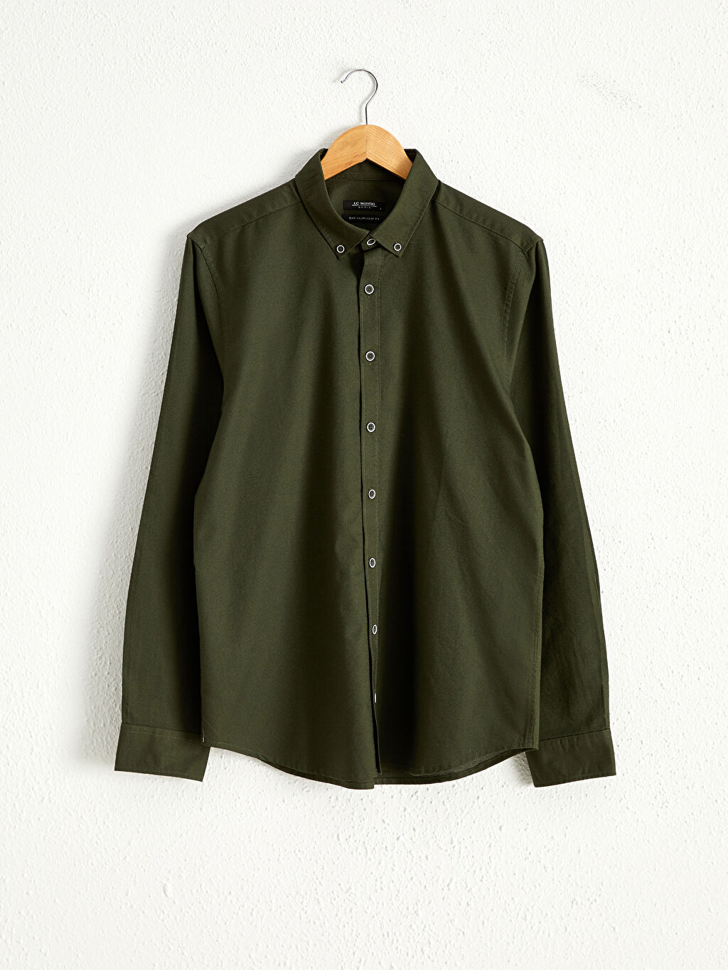 Yesil Slim Fit Uzun Kollu Oxford Gomlek Lc Waikiki